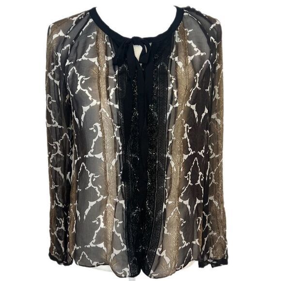 Elie Tahari for Nordstrom Silk Sheer Lace Blouse. Size Small. Great Condition! - Picture 1 of 12
